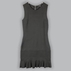 Felicity & Coco Sleeveless Knit Sheath Dress Medium Black Runs Small Ruffle